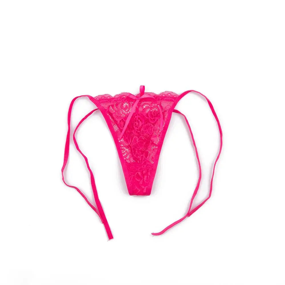 Women's Sexy Intimates Underwear Low Waist Lace Floral Transparent Lingerie Knickers