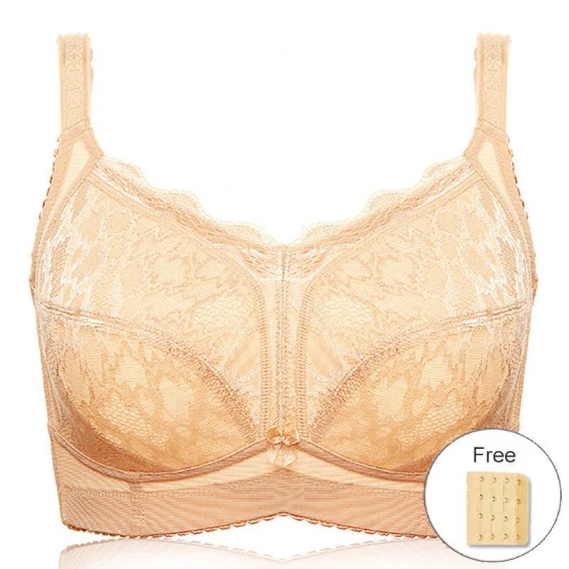 Wireless Minimizer Bras for Women Full Coverage Non Padded Lace Embroidery Underwear Female Lingerie 36 38 40 42 44 46 F G H I J