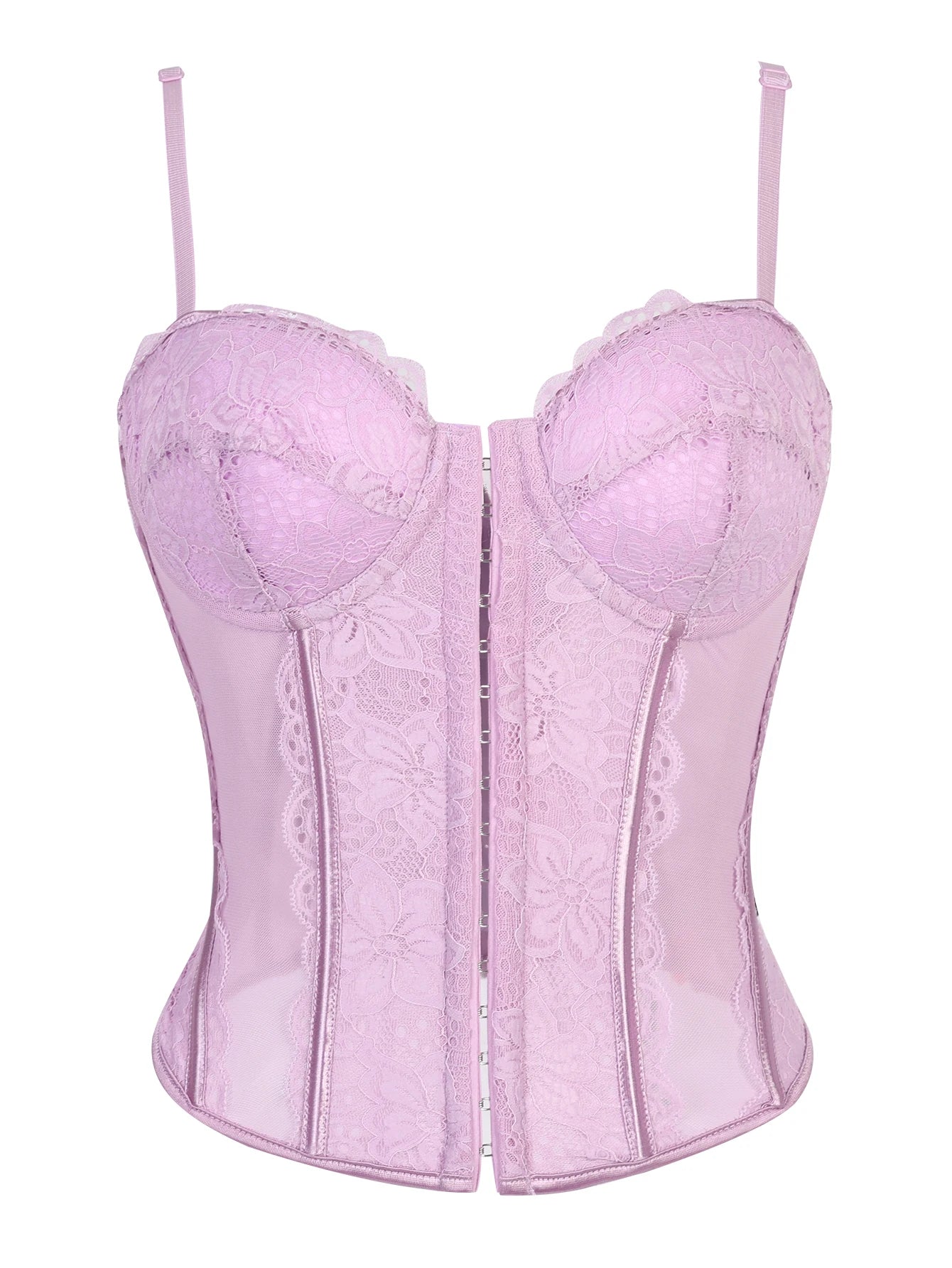 Lace-trimmed top sheer sensual padded corset corset halter top for women