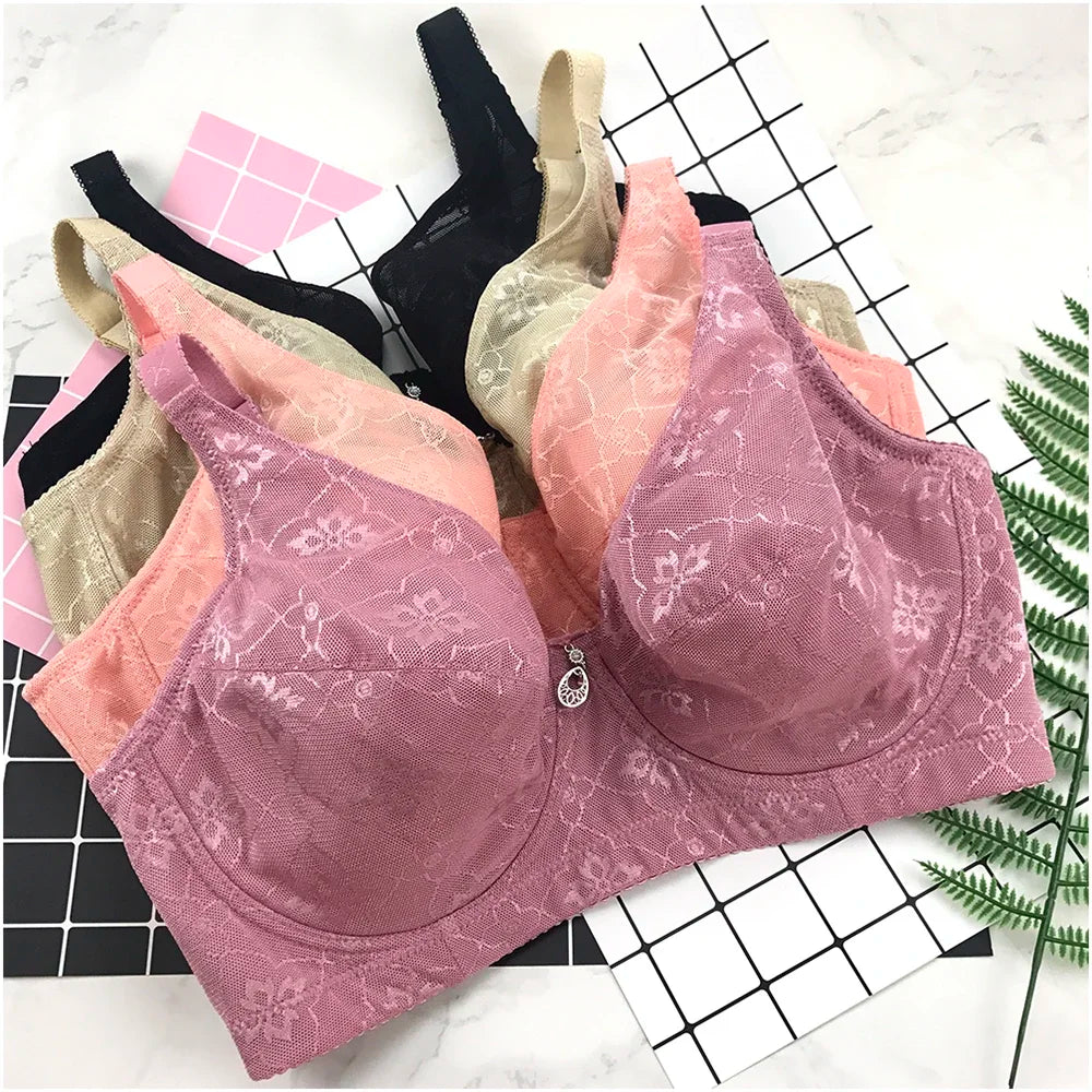 Full Coverage Push Up Bras For Women Sexy Lace Bralette Crop Tops Large Plus Size Underwear Ladies Lingerie Clothing Cotton BH