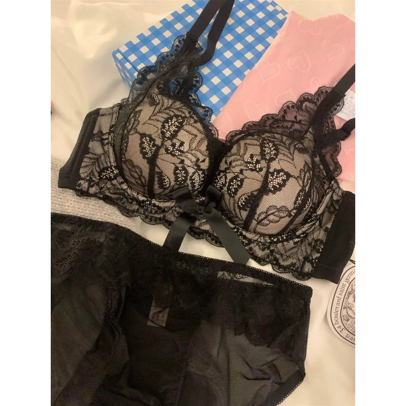 Sexy Lace Push Up Bra for Women Wireless Demi Padded Unlined Underwire Free Anti Gravity Lift Gather Small Chest Bras 32-38