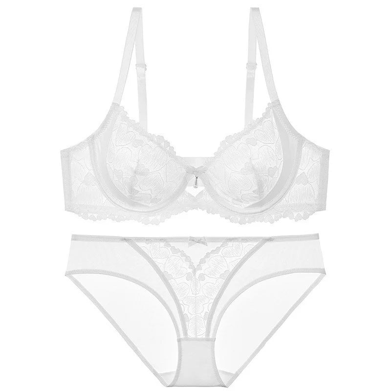 Ensemble Lingerie Luxe Français Dentelle Brodée Noir Mystère Rose Pur Soutien-Gorge Grand Découpe Cadeau Sensuel Design Élégant