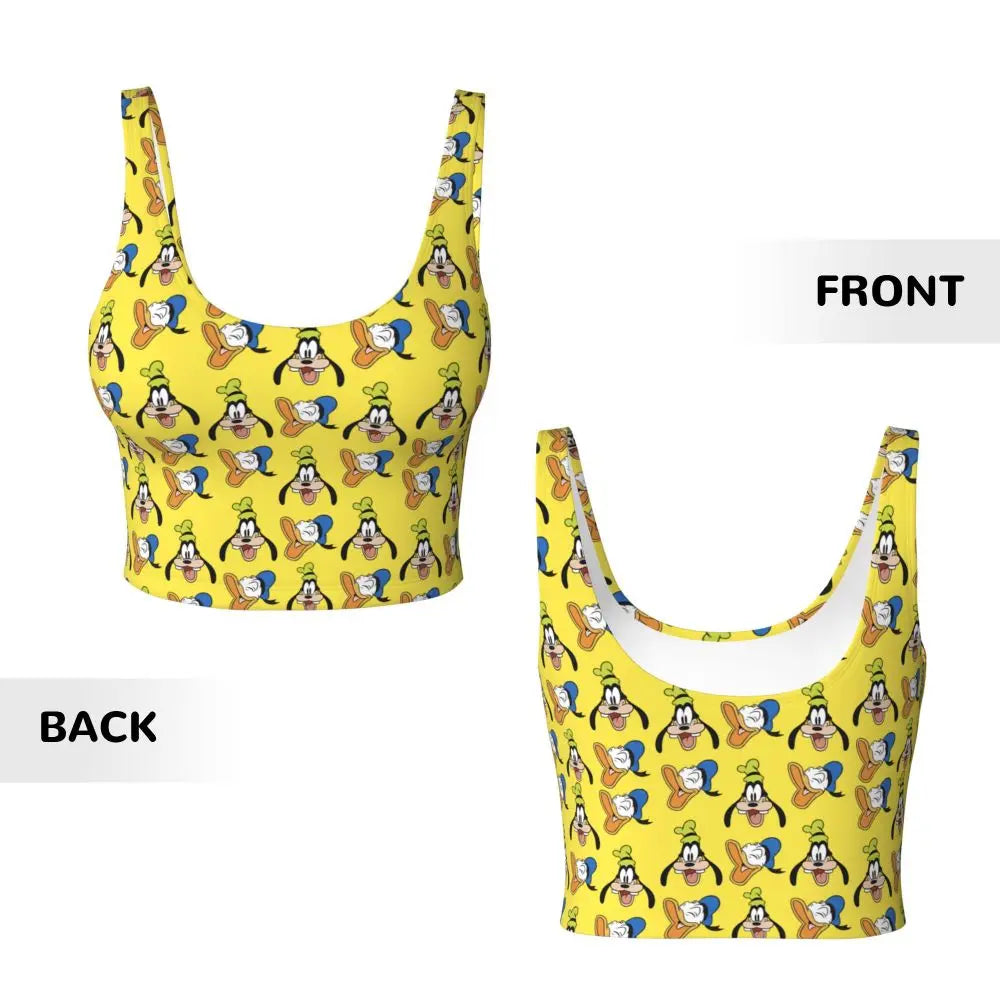 Custom Goofy Cartoons High Impact Sports Bras for Women Mangas Seamless Workout Running Crop Tank Tops