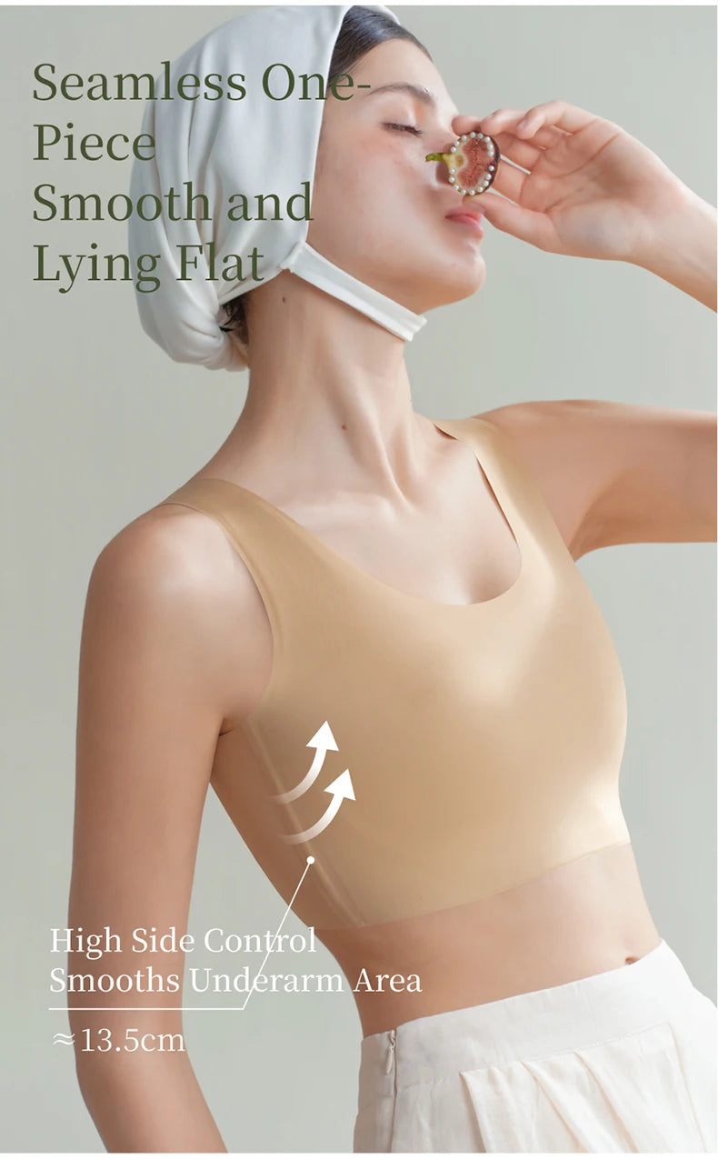 SUJIIN Women's Big Breasts Full Coverage Bras Plus Size Seamless Push Up Wireless Minimizer Bra Woman Supportive Bralettes MX529