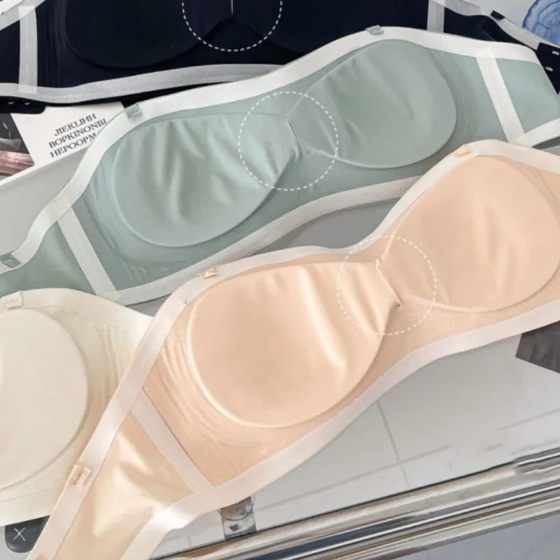 Strapless Bras For Women Seamless Underwear Push Up Non-wire Bra Tube Crop Tops Summer Comfort Female Lingerie Padded Top