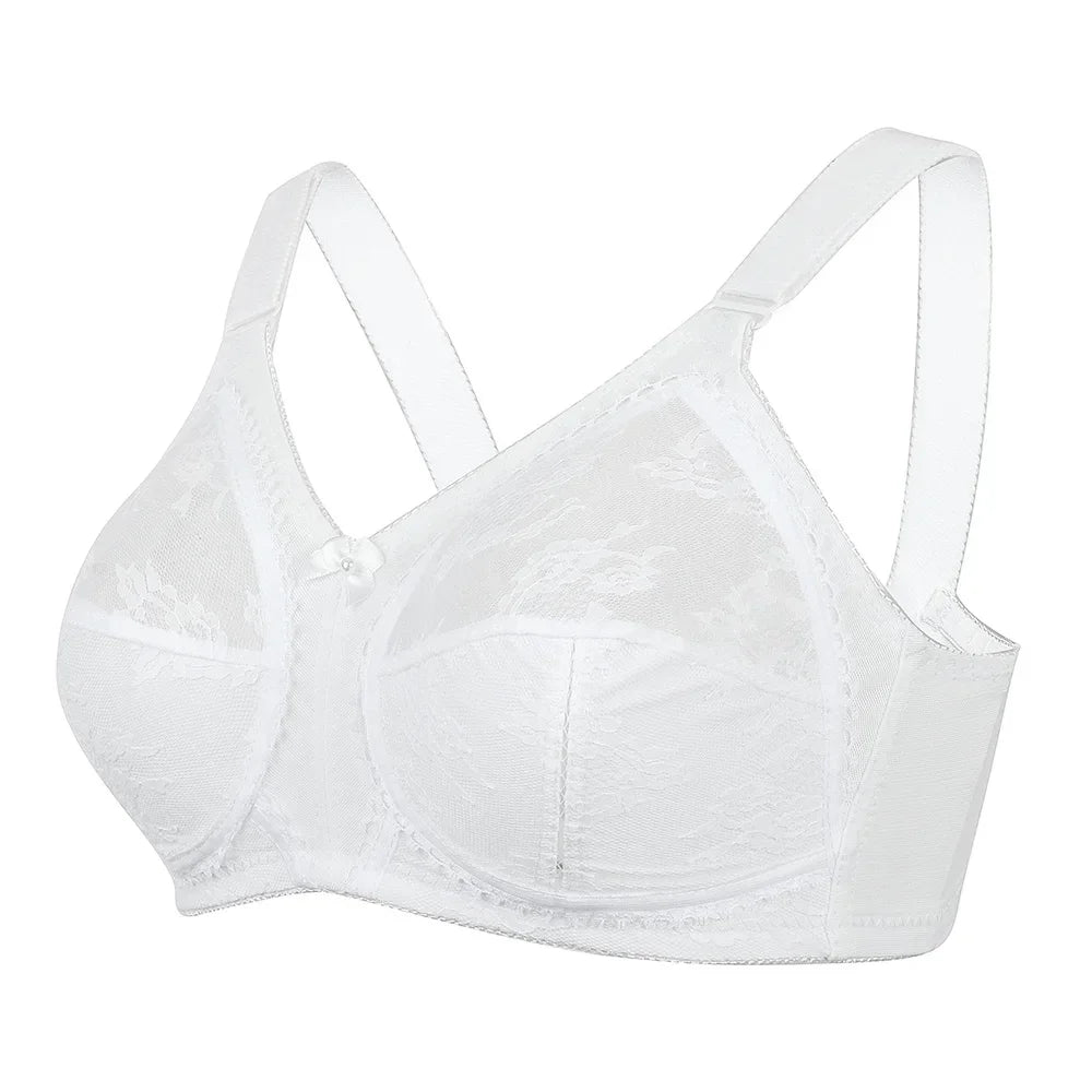 Women's Plus Size Bra Floral Lace Full Coverage Sexy No Steel Ring Bra Wrap Chest Sleeping Underwear Seamless Bras For Woman