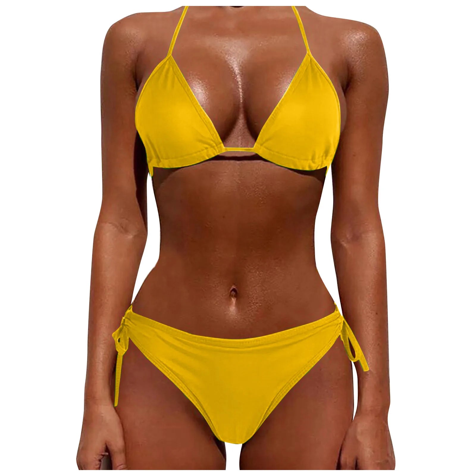 Women'S Seductive Lingerie Two-Piece Set Women'S Fashion Sexy Split Bikini Lace-Up Erotic Lingerie (no padding) swimsuit