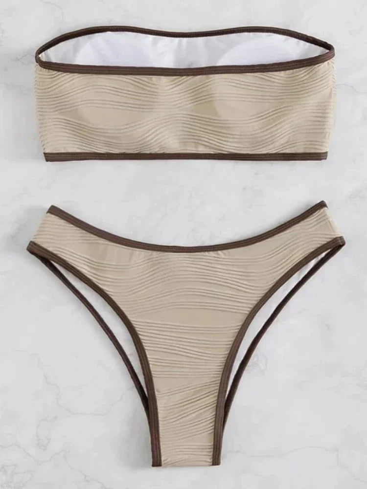 Bikini Sexy Women Swimsuit New Solid Bandeau Bikinis Set Thong Swimwear Summer Biquini 2 Piece Bathing Suit Beach Female