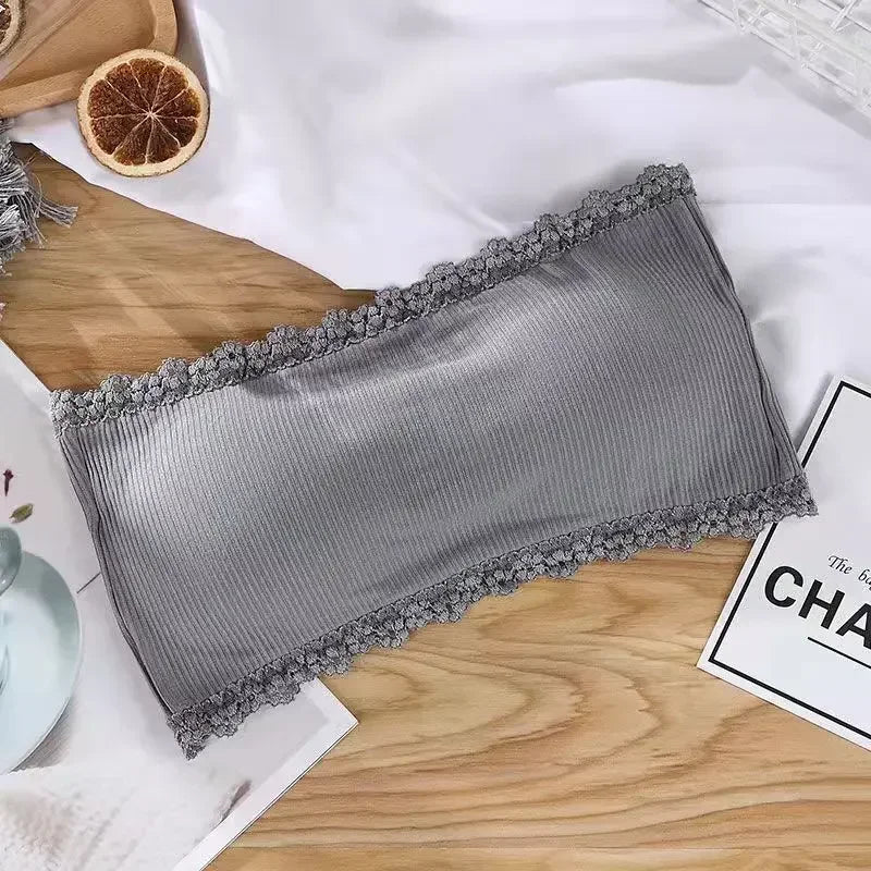 Summer Strapless Women Bras Back Lace Sexy Chest Tops Seamless Breathable Underwea Brassiere Solid Invisible Chest Wraps Bra