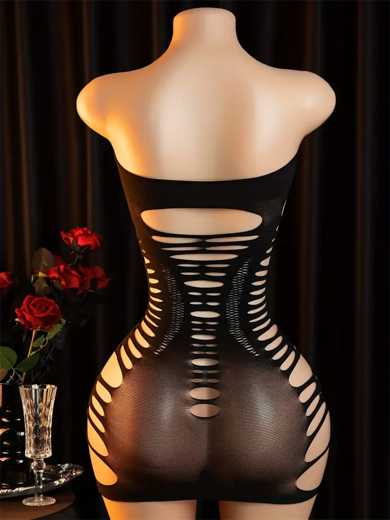 Strapless Open Bra Sexy Hollowed Out See Through Sexy Lingerie Erotic Babydoll Nightwear Chemises