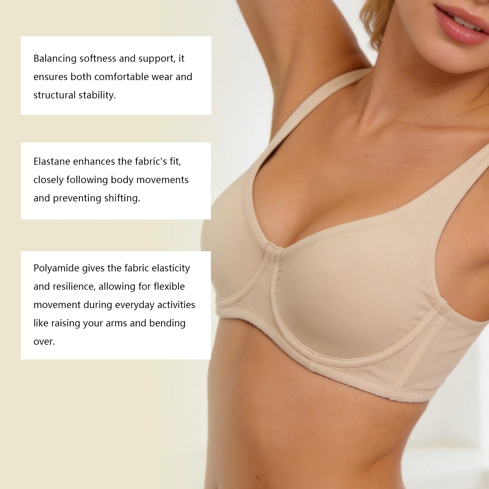 Women's Unlined Balconette Sport Bra Underwire Supportive Plus Size Daily Comfort Smooth Scoop Neck Invisible Under Every Outfit