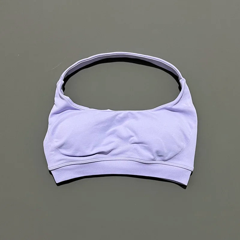 Sports Bra Women Halter Neck Open Back Seamless Yoga Bras Breathable Elastic Top Gym Running Workout Fitness Sports Bras
