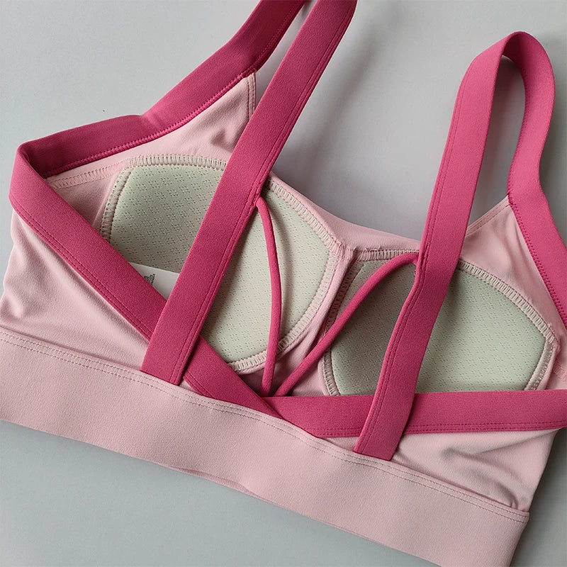 Sports Bra Crop Top Bras for Women Gym Tops Sexy Yoga Bra Open Back Workout Top Running Underwear Fitness Bra SportsTop 2024