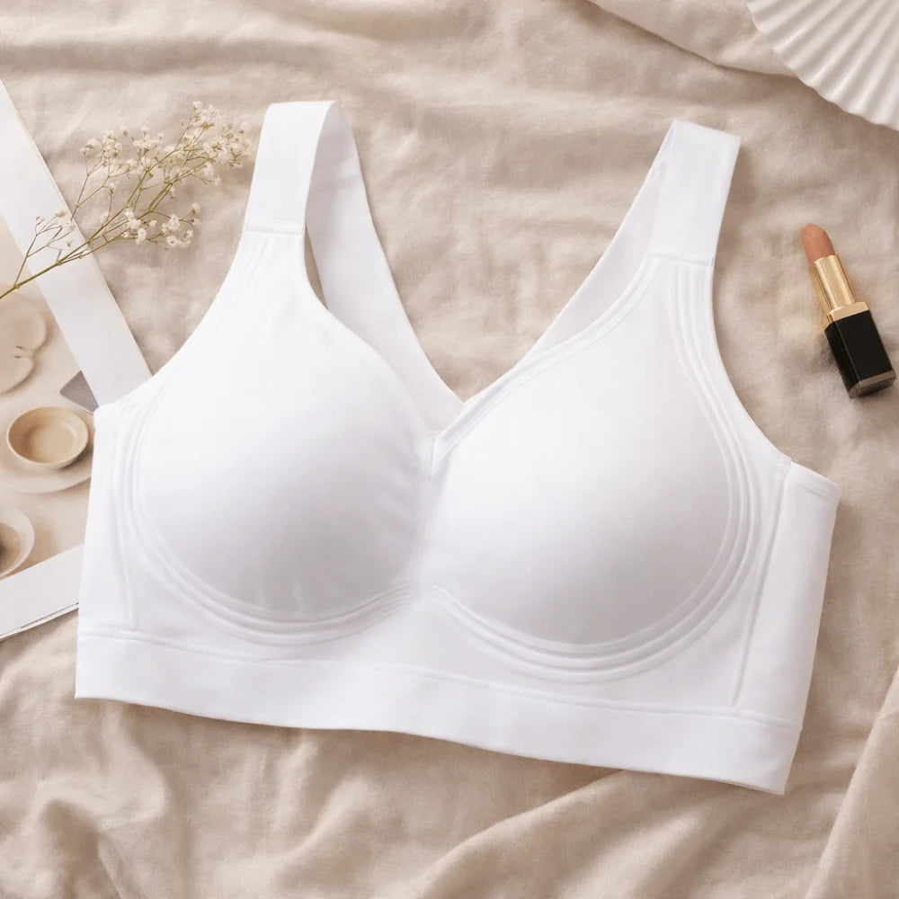 Breathable Adjustable Wireless Bra Tank Top Style Push-Up Seamless Bra Anti-Sagging Plus Size Deep V Bra Women