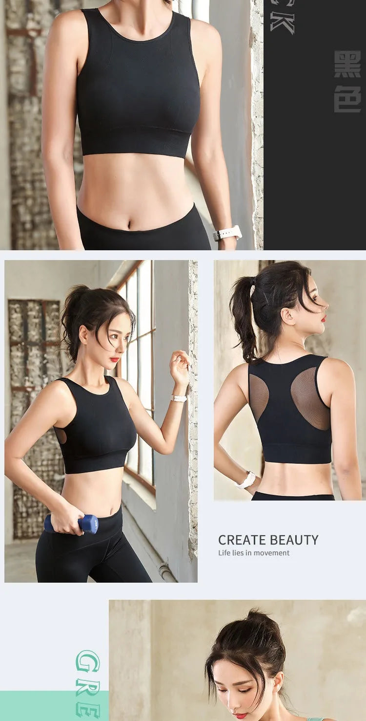 Sports Bras for Women Quick Drying Mesh Racerback Sports Bra Seamless Padded Sports Bra Yoga Bras Workout Bra Activewear Bra