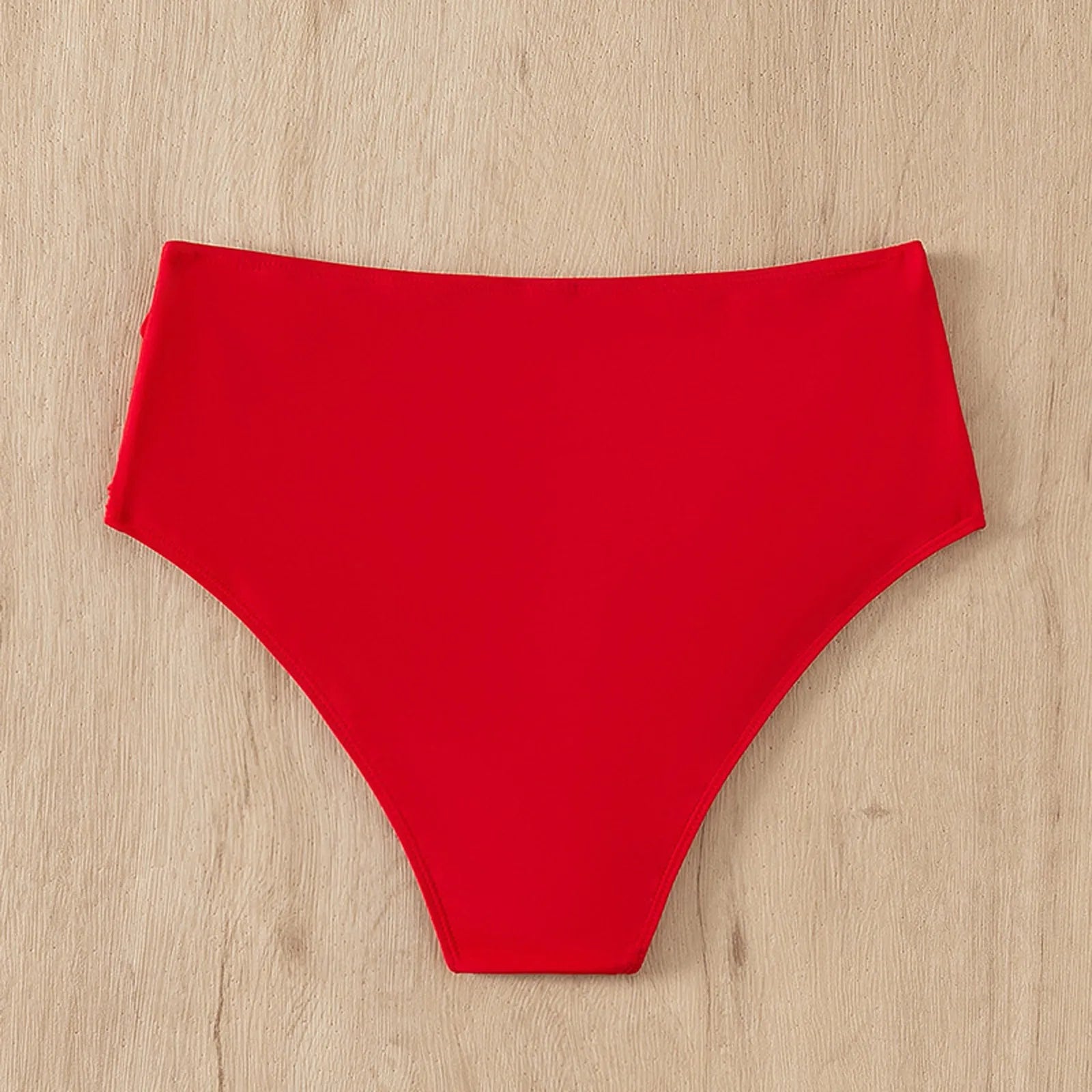 Summer Women Bikini Swimming Trunks Solid Color Sexy High Waist High Elasticity Bottoms Daily Beach Vacation Swimwear Briefs