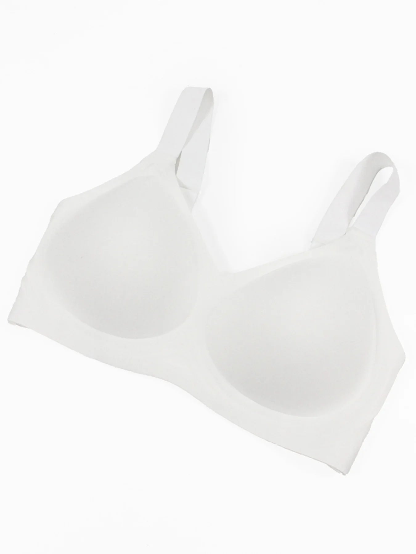 2PCS Plus size seamless jelly gel solid color full coverage anti sag anti spill bra, comfortable and high elastic wireless under