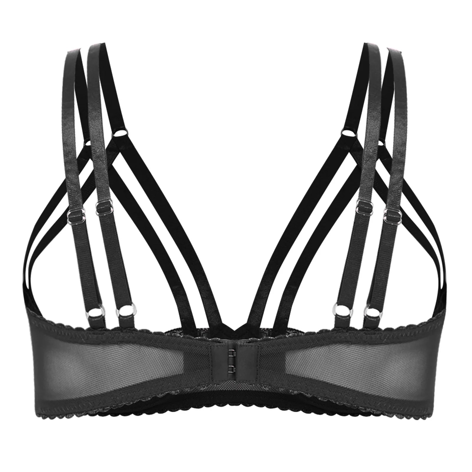 Womens Lingerie 3/4 Lace Cup Bra Push Up Balconette Tops Cupless Brassiere Underwire Open Breast Cup Exposed Nipple Bralettle