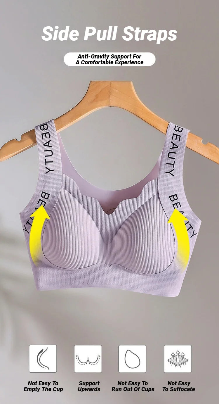 Seamless Wireless Bra One-Piece Vest Lingerie For Women Lift And Support Side Smoothing Push-Up Full Coverage Small Chest Bras