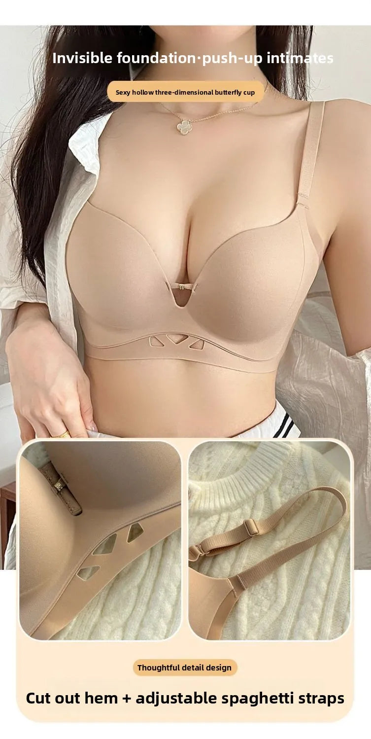 Push Up Bras for Small Chest  Invisible Skin Tone Plunge Bra with Lift No Show Coverage Comfortable Minimizer Strapless Adhesive