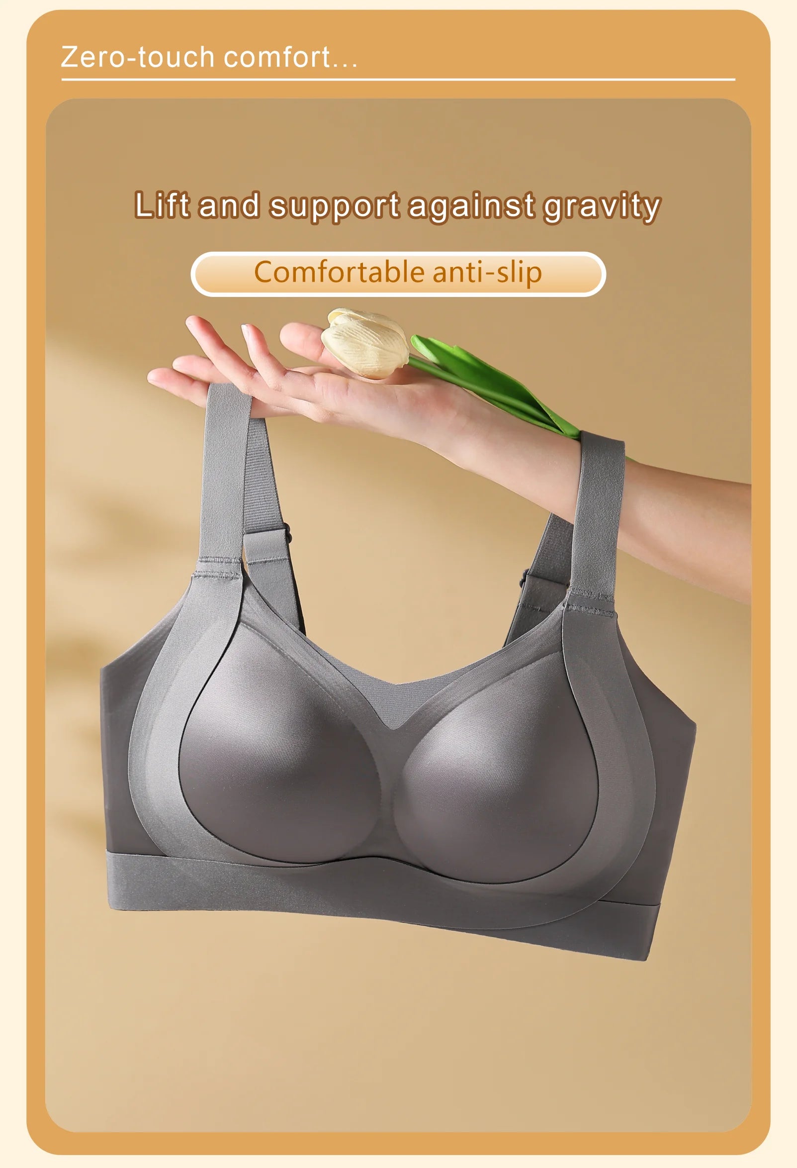 CAITING Wireless Full-Cup Bra Lingerie for Women — Seamless, Invisible Under Clothes, Full Coverage, Large Size M-3XL