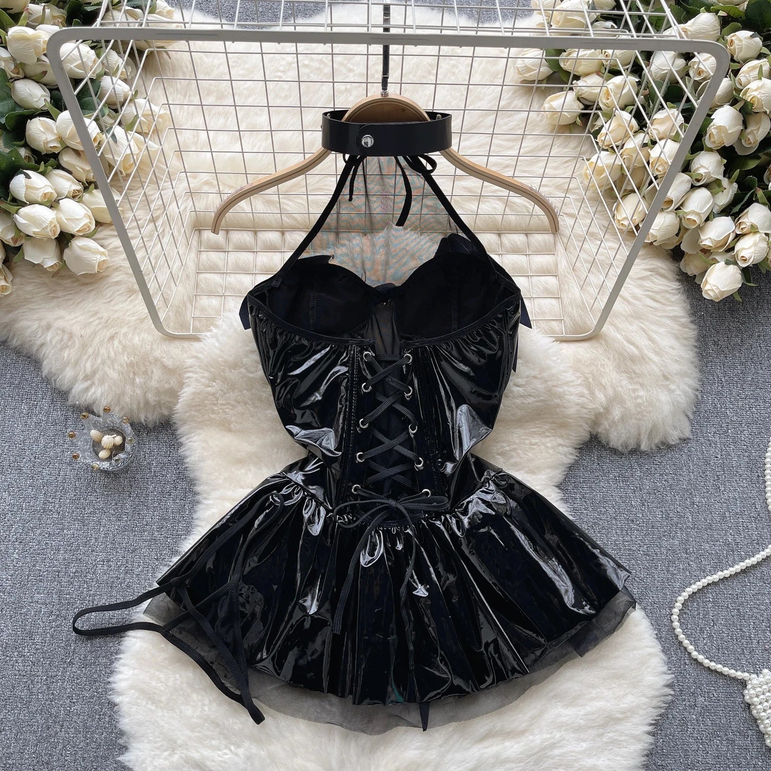 Backless Hotsweet Bow Lingerie For Women See Through Mesh Sexy Bunny Costume Lingerie Bodysuit 4 Piece Jumpsuit Spot Lace Cospla