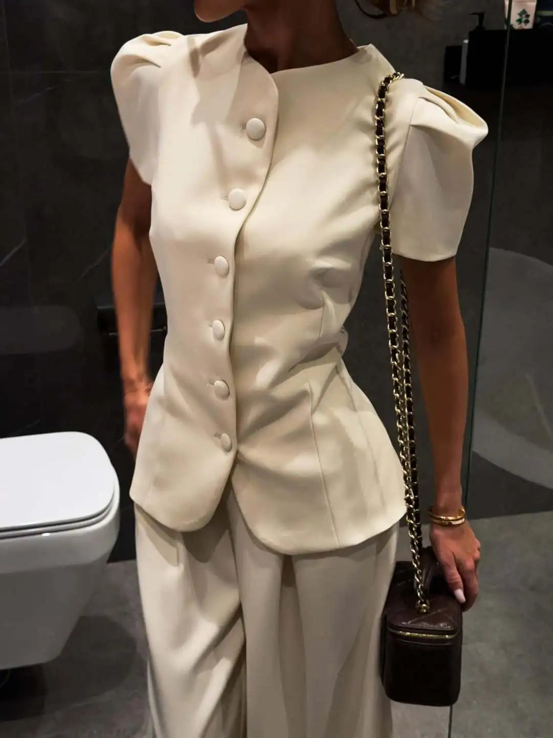 Women's Matching Sets 2026 New Fashion Elegant Jacket Top Loose High Waist Casual Trousers Women's Lingerie Sets 2 Pieces Set