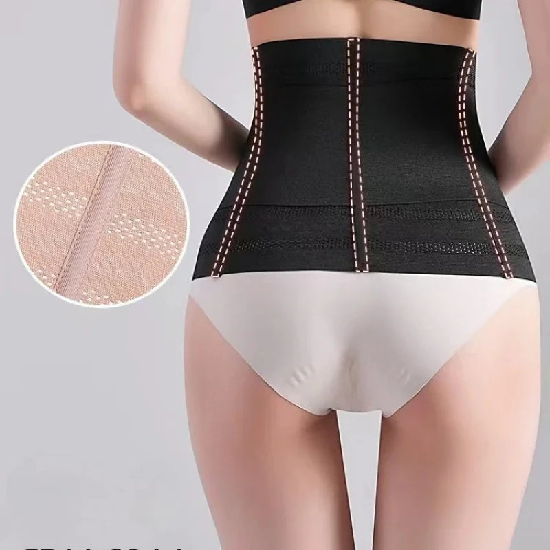 Shapewear Women Corset Belts Double Layer Waist Trainer Belly Shaper, 6-Row Hook Girdle Cincher, Tummy Shapewear Postpartum Flat
