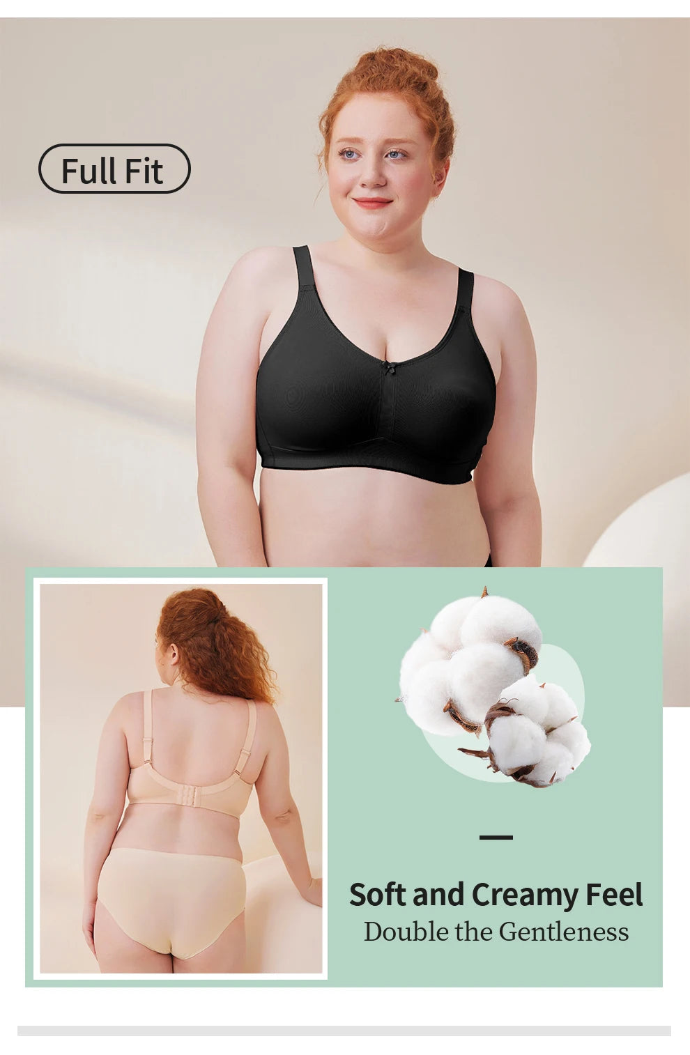 LERVANLA 2302 Bra Seamless Sexy Bras for Fat  Woman Mastectomy Bra Cotton Bralette Full Coverage Cup D E F G for Plus Size