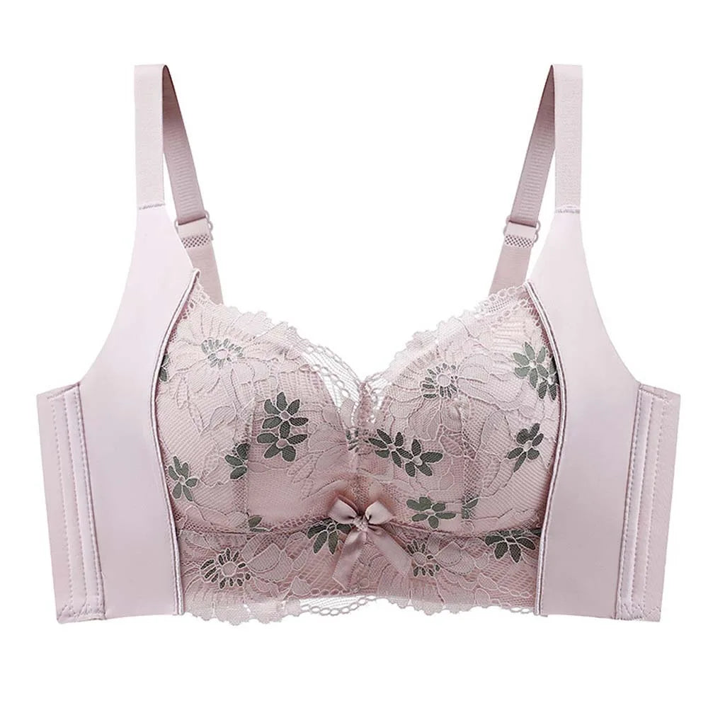 Gathered Breasts Wireless Deep V Bra Shockproof Close-fitting Brassiere for Women Anti-sagging Lingerie Seamless Lace Bras Girls