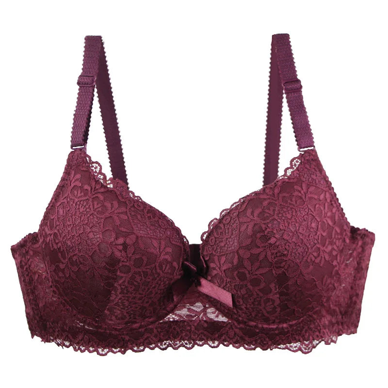 2025 New Push Up Bras Set Pink Gray Blue Beige Burgundy Black Underwear For Women Floral Bow BC Cup Lingerie