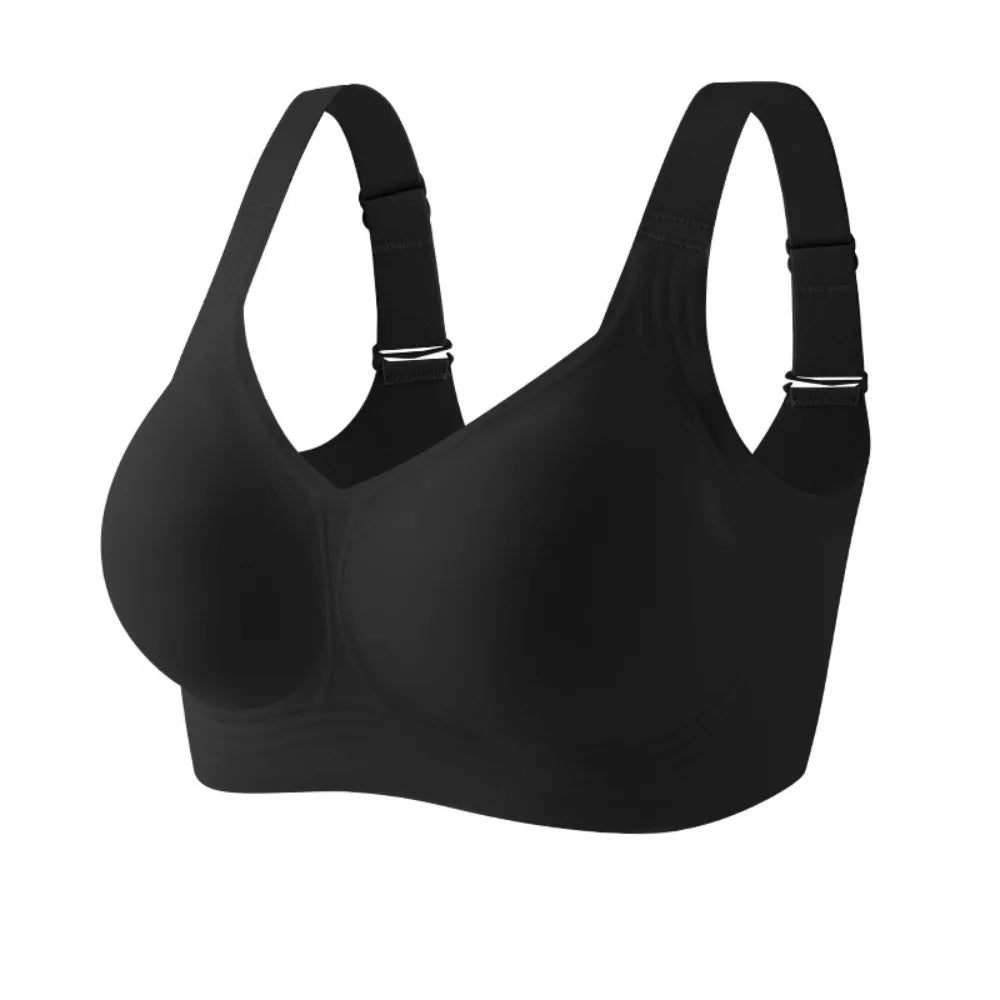 Breathable Adjustable Wireless Bra Tank Top Style Push-Up Seamless Bra Anti-Sagging Plus Size Deep V Bra Women