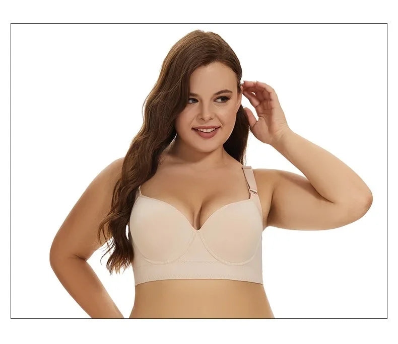 New Full Back Coverage Push Up Bras Women's Hide Back Fat Deep Cup Shapewear Fat Smoothing Uplift Underwire Bra for Big Bust