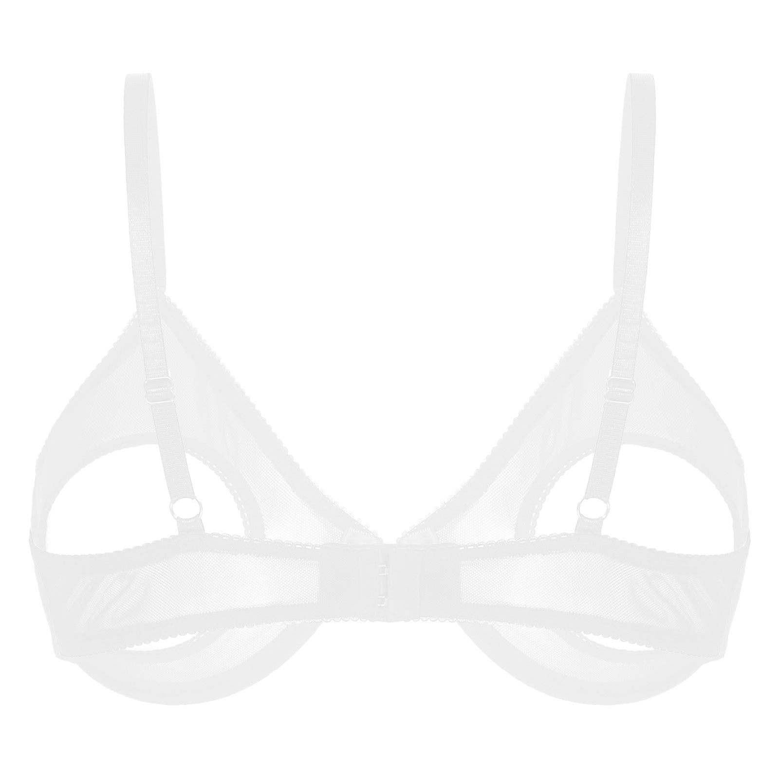 Women's Sheer Mesh Hollow Out Open Nipples Underwired Bra Tops Unlined Bralette Sexy Brassiere Balconette Underwear
