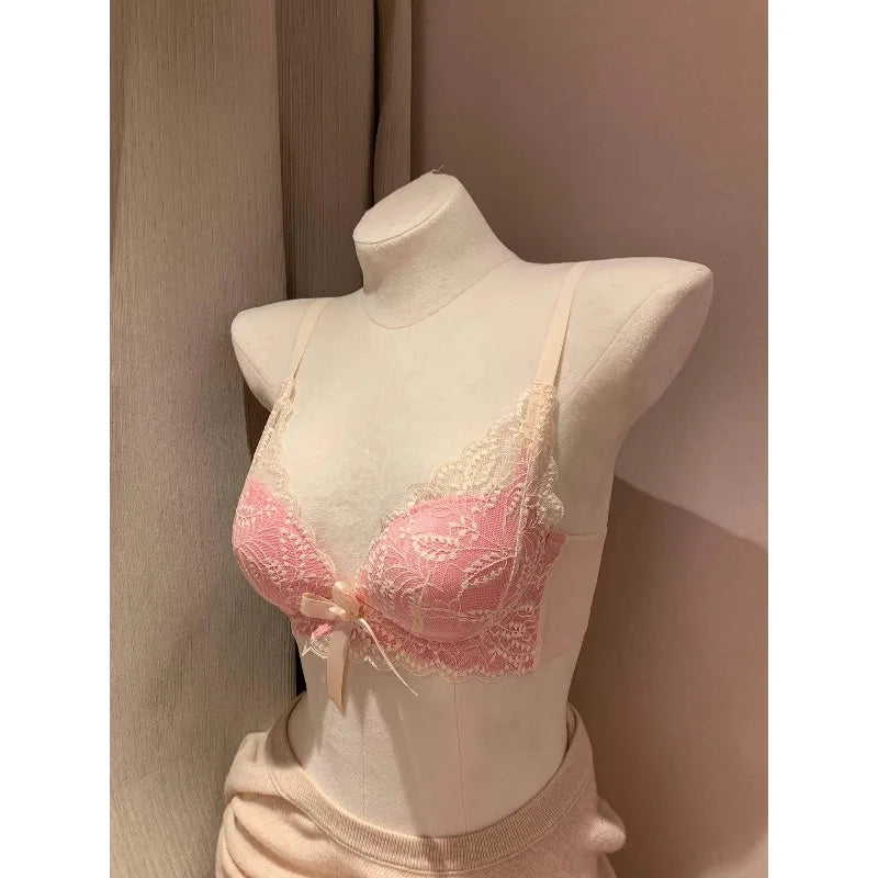 Sexy Lace Push Up Bra for Women Wireless Demi Padded Unlined Underwire Free Anti Gravity Lift Gather Small Chest Bras 32-38