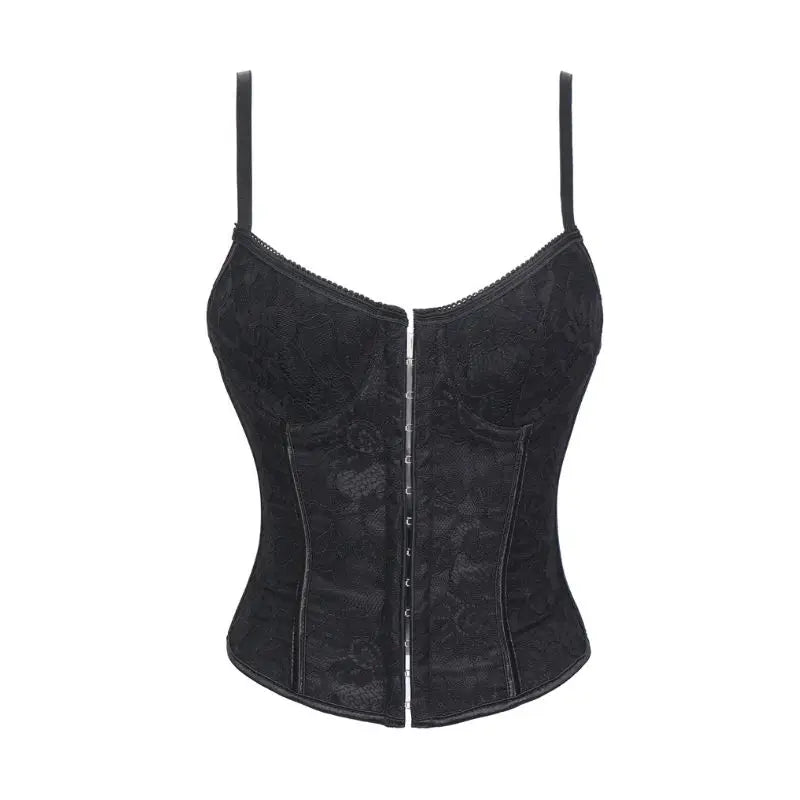 Front buttoned padded bra with steel frame for ladies  plunging tight fitting top Corset