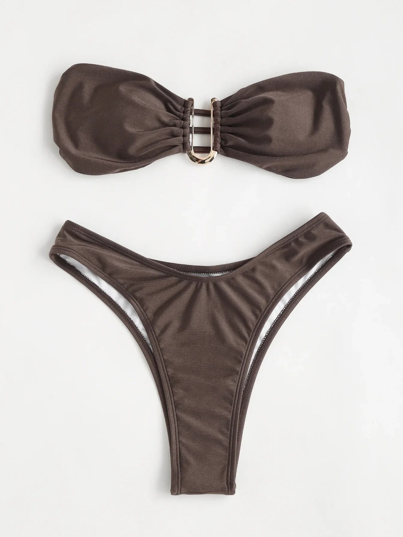 Sexy Women Bikini Brazilian Swimsuit Push-up Bra Bikini Set Two Piece Swim Suit Swimwear High-waisted Beachwear Solid Bathing