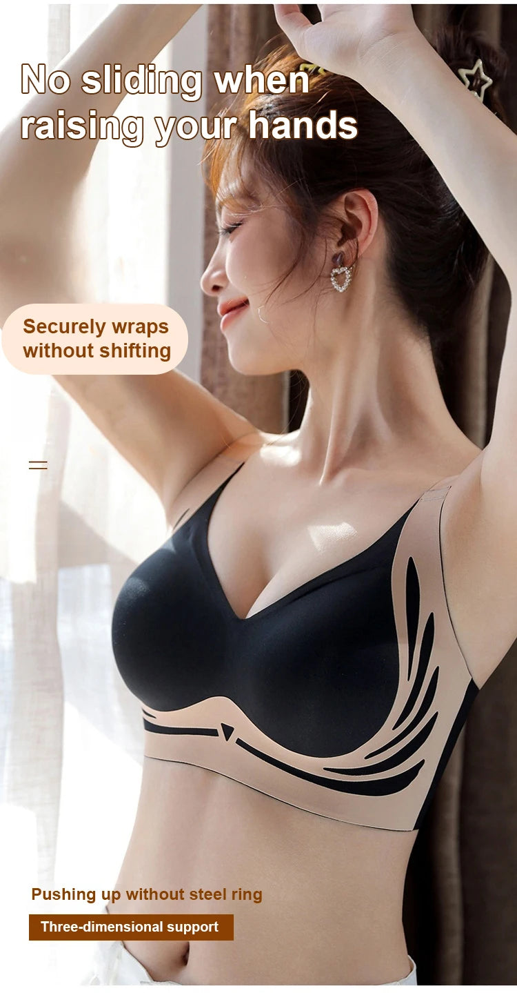 [Strong Support/Push Up] Lifting Anti-Sagging Wireless Push-up Bra Armpit Fat Control/Anti-Slipping/U Shaped Back/Soft