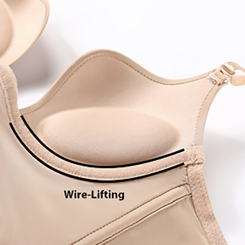 Seam-free Womens Low Cut Plunge Bra Wire Lifting Deep U Shaped Multi-Way Push Up Convertible Plunge Backless Sexy Bra