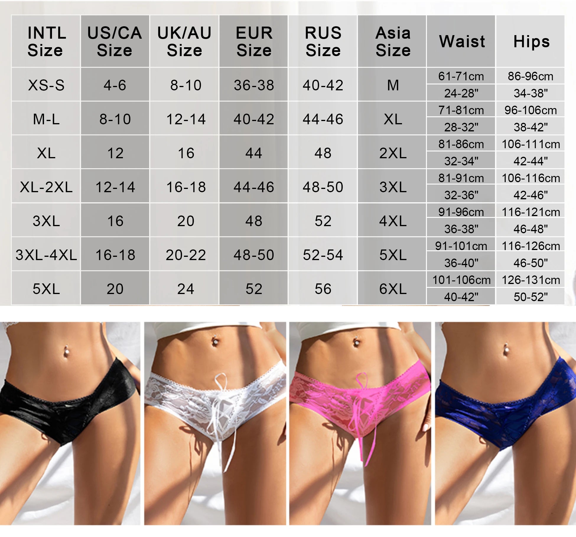 Women's Lingerie Crotchless Panties Low-waist Lace Transparent Underwear Strappy Thongs Intimates Femme Erotic Briefs