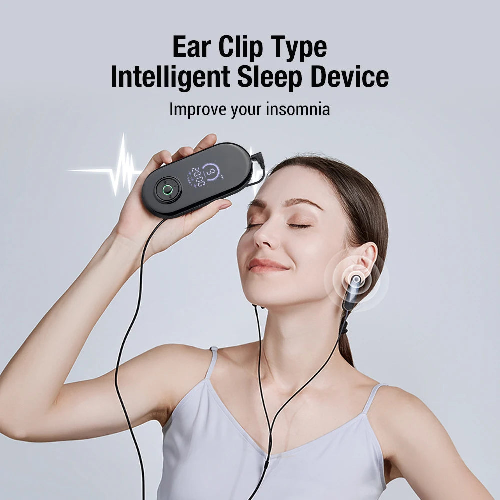 Smart CES Sleep Aid Ear Clip Relaxation Device USB Rechargeable Sleep Helper for Adults Improve Sleep Comfort