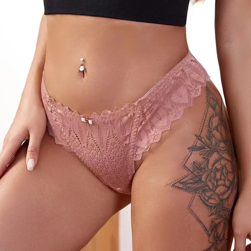 Women's Sexy String Panties Lace Thongs Lingerie Intimates Woman T-back Soft T-panties Designed Tangas Mujer