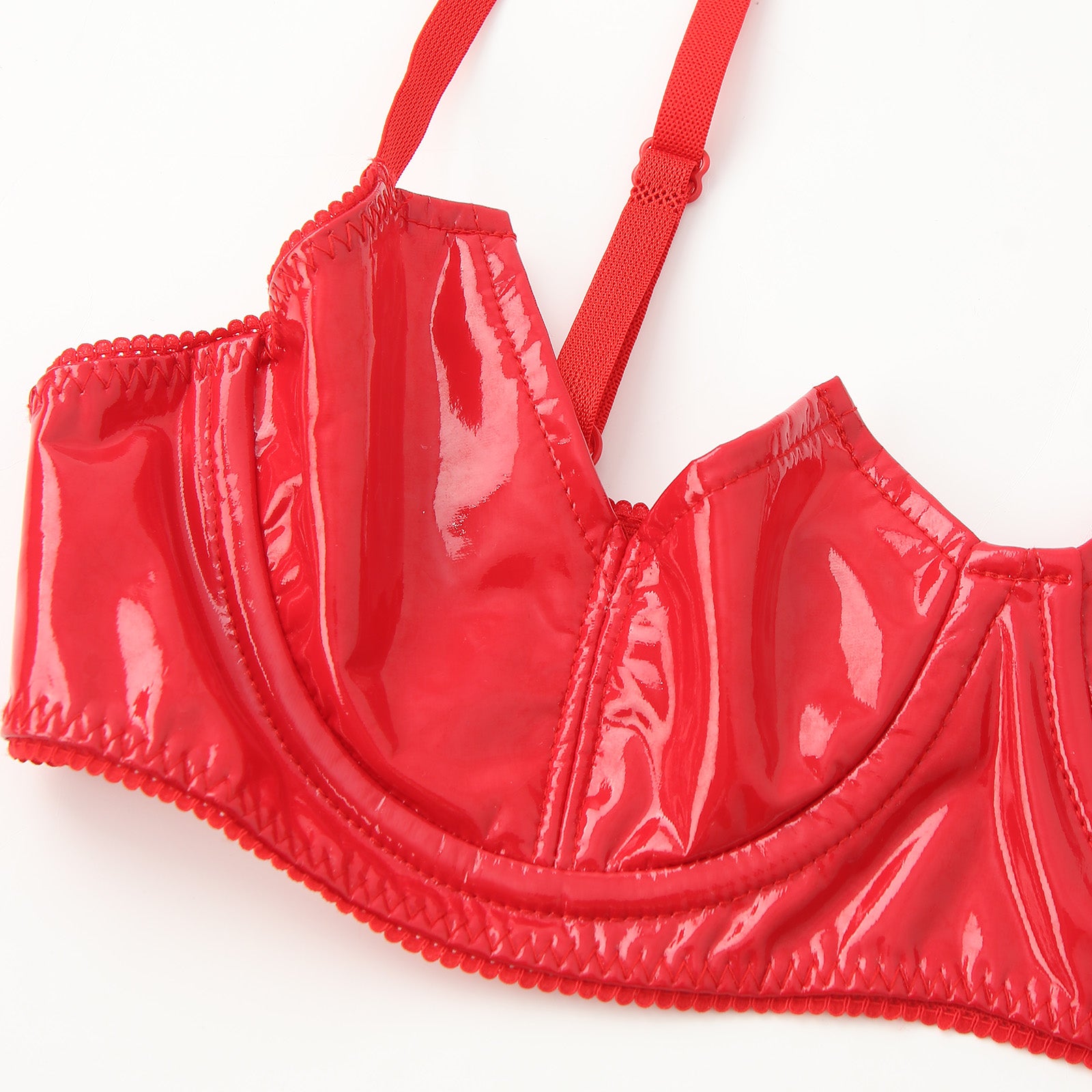 Women Sexy Exposed Nipple Bras Wet Look Patent Leather Underwired Brassiere Top Lingerie for Nightclub Pole Dacing Nightwear