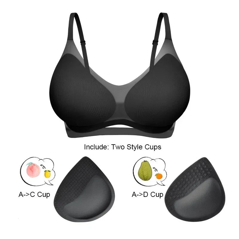 SUJIIN Push Up Bras for Women Summer Wireless Bralette Female Seamless Padded Small Chest Smoothing Mint Cooling Sexy Bra MX211