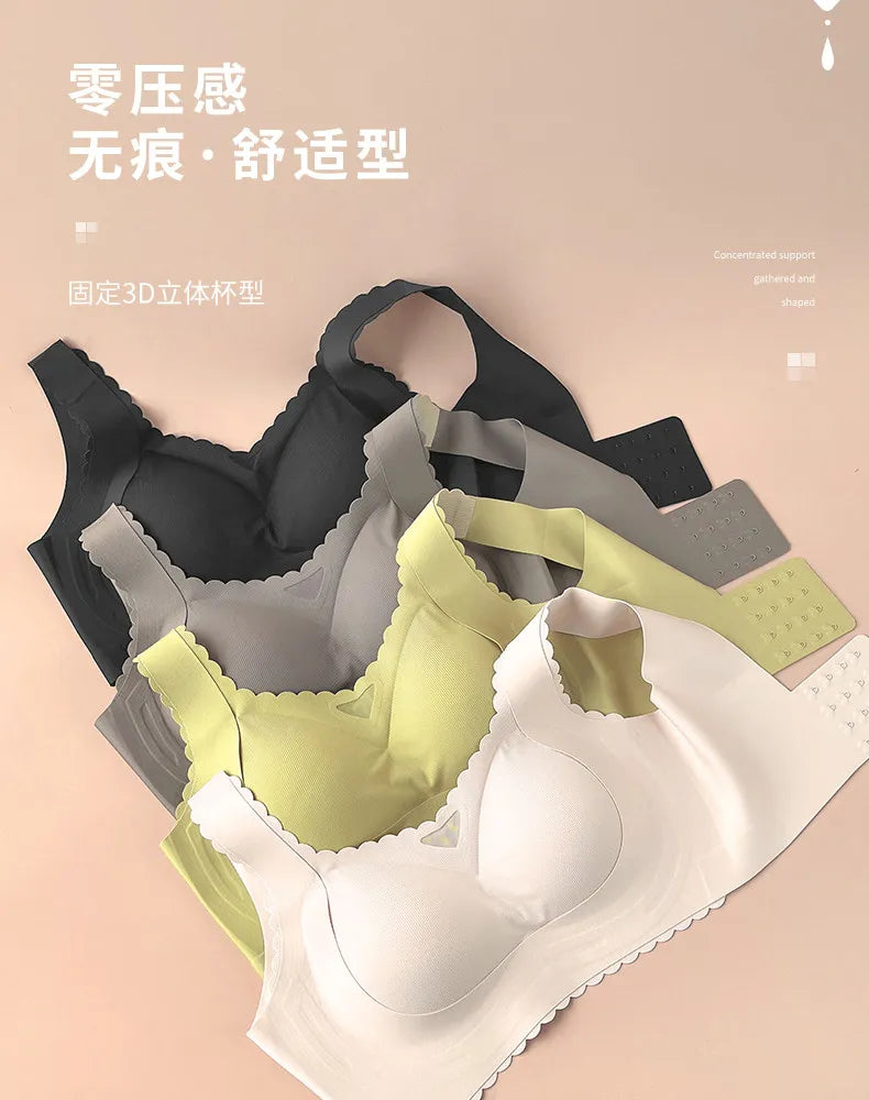 Bras for Women Minimiser Full Coverage Large Bust Wireless Push Up Anti Droop Seamless T-Shirt Bra Plus Size Everyday Bra