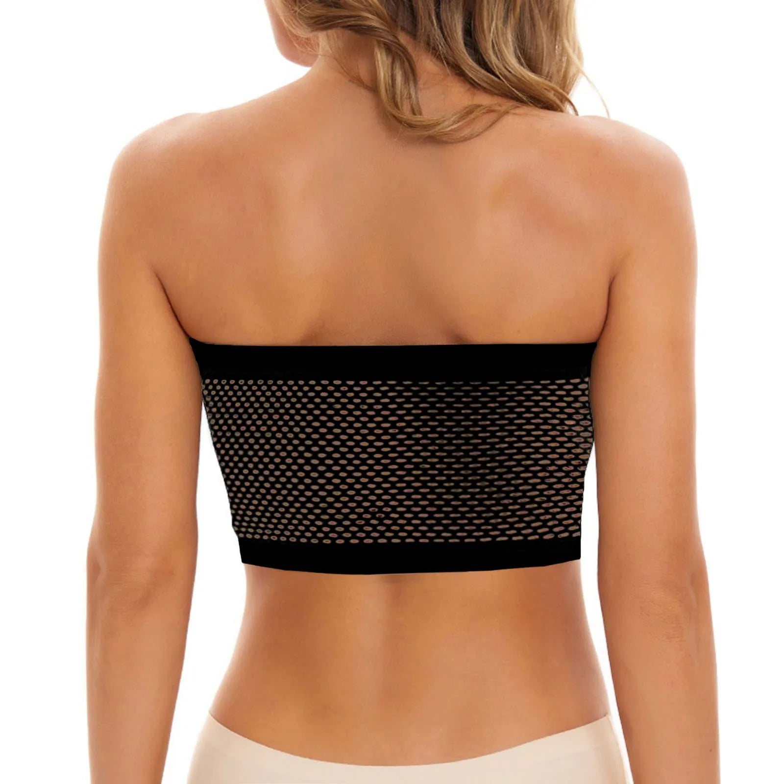 Ladies’ Stretch Strapless Bra Chest Wrap Bandeau Unlined Seamless Fashionable Breathless Soft Bra Suitable For One-Shoulder Tops
