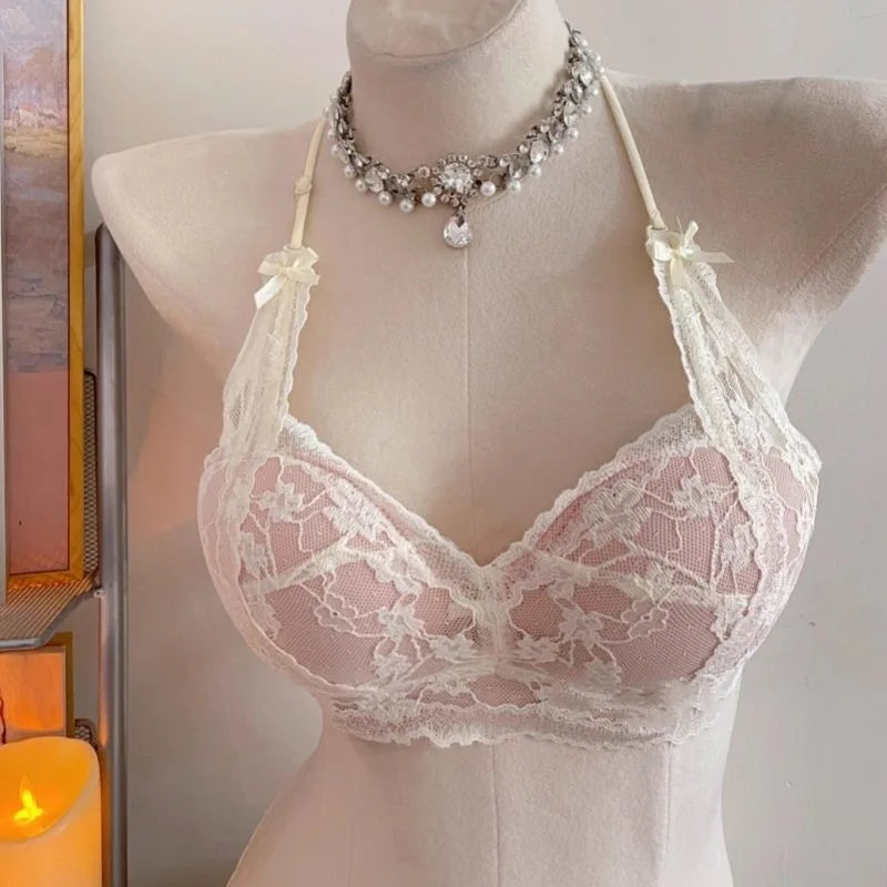 Neck-baring and Shoulder-revealing Lingerie with A Gathered, Sexy Lace Upper That Supports The Bra.