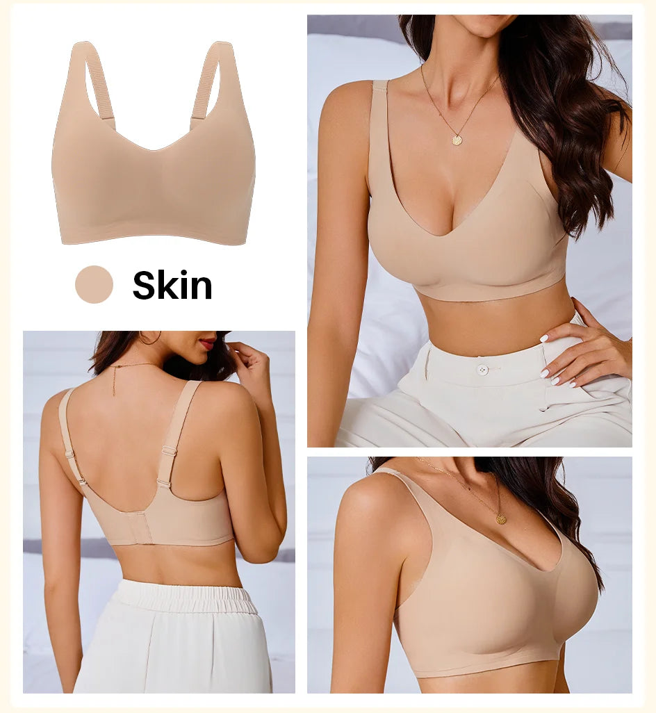 Wireless Bra for Women Seamless Push Up Bras Comfortable V-Shaped Gathering Underwear BCD Cup Intimate Lingerie