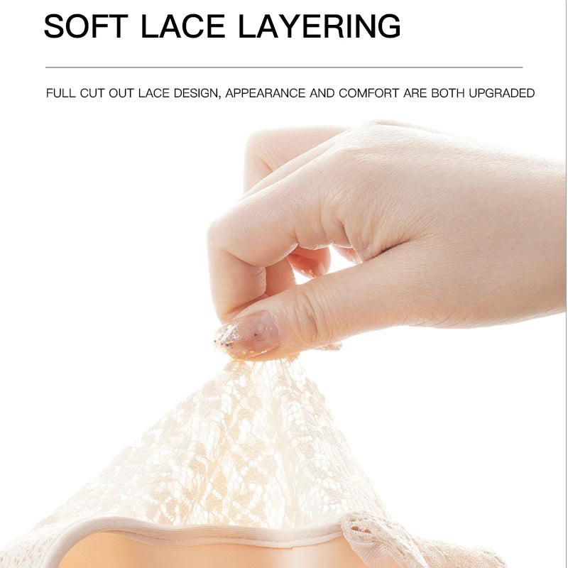 Sexy Lace Wireless Bras for Women Lingerie Push Up Bra Comfort Backless Sleep Tops Gathered Underwear French Bralette New