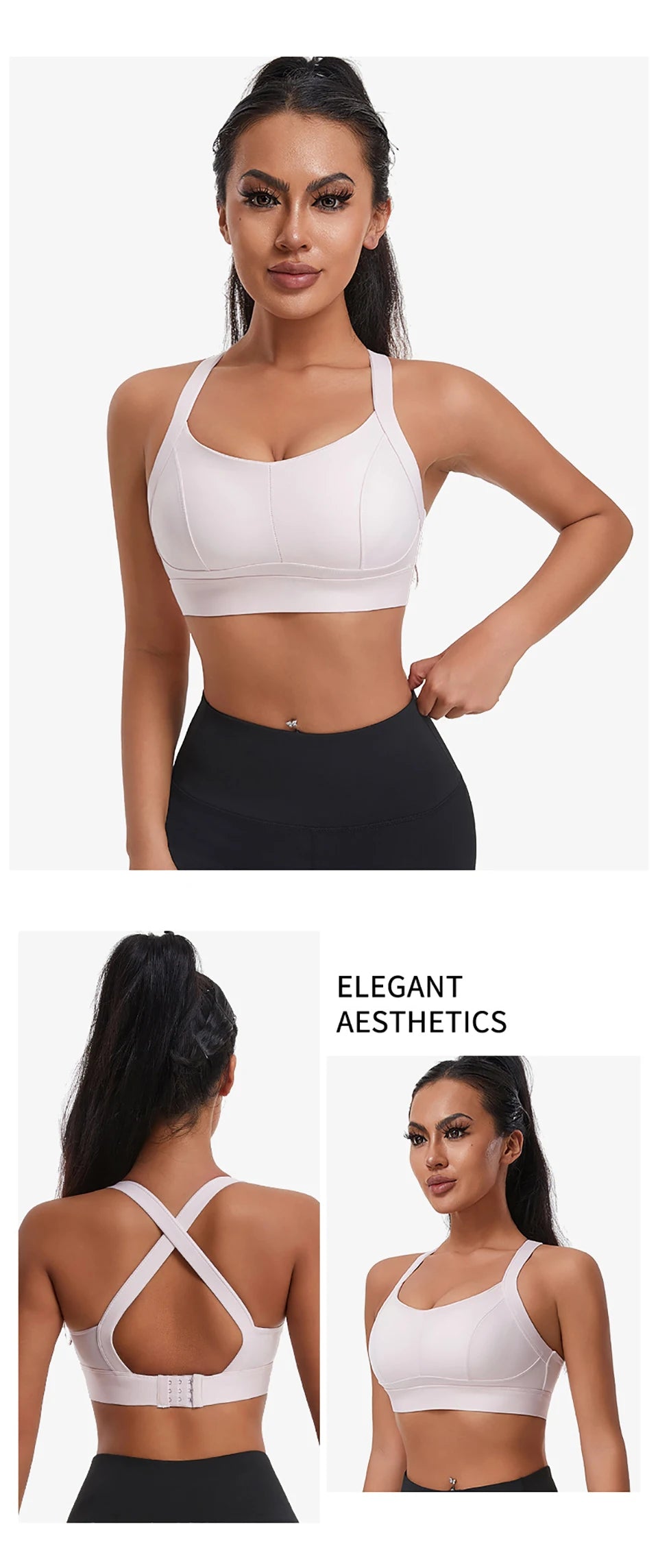 Women High Impact Sports Bra Criss Cross Back Padded Bra Workout Fitness Sports Yoga Bras Shockproof Sport Crop Top Vest